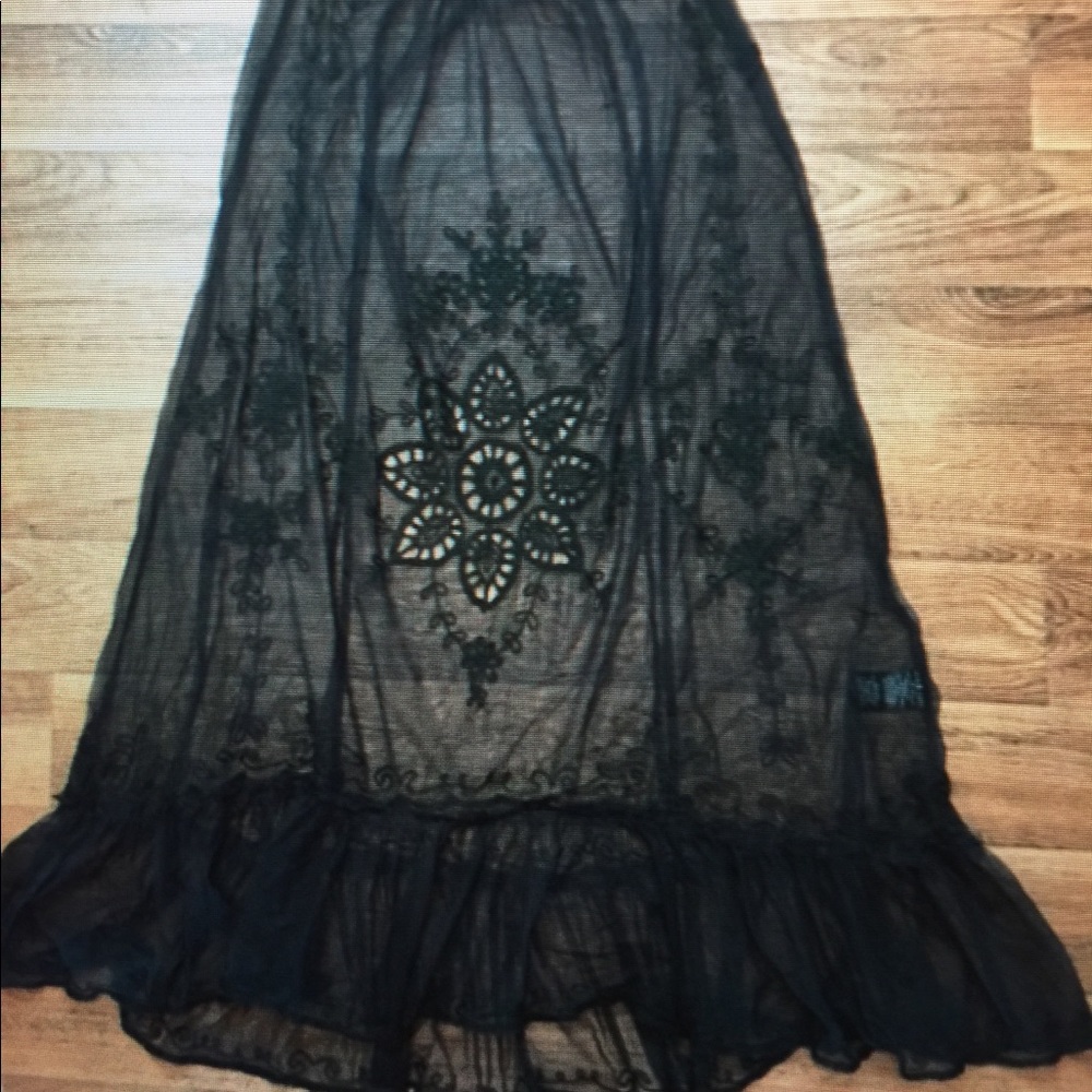 Kimchi Blue Sheer Maxi Ava black Skirt +1FREE ITEM